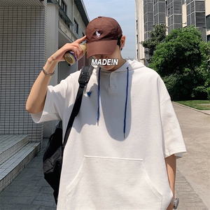特P38控68 华夫格冰丝连帽短袖男夏季外套中性宽松LM01图片