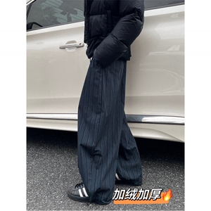 A165-K8767-P65加绒7088加厚保暖美式弯刀裤拖地休闲裤长裤潮,男装棉衣,电商A165