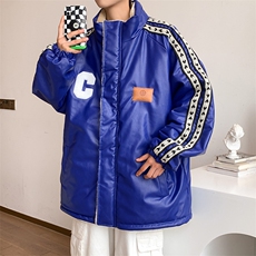 双面穿PU皮衣外套棉衣男加绒情侣棉服面包服棉袄女3323-P90控128，男装皮衣，星座207