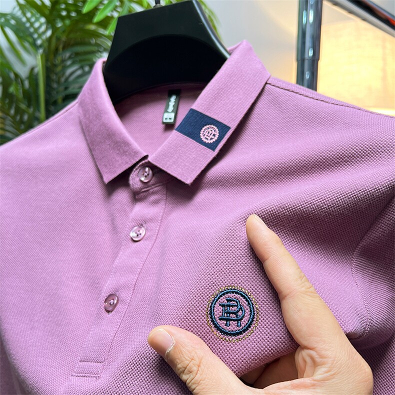 polo衫中年商务休闲男装夏季新款男士短袖T恤半袖翻领宽松上衣服图片