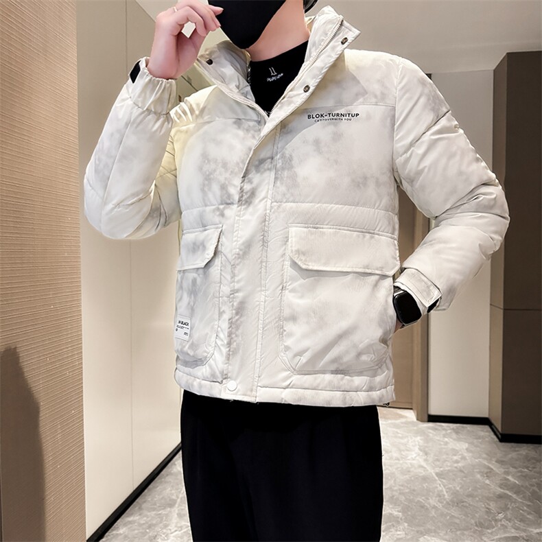 B216M9910P1052025冬装新款男立领脏脏风羽绒棉衣外套社会风,男装棉衣,电商B216（原B302）