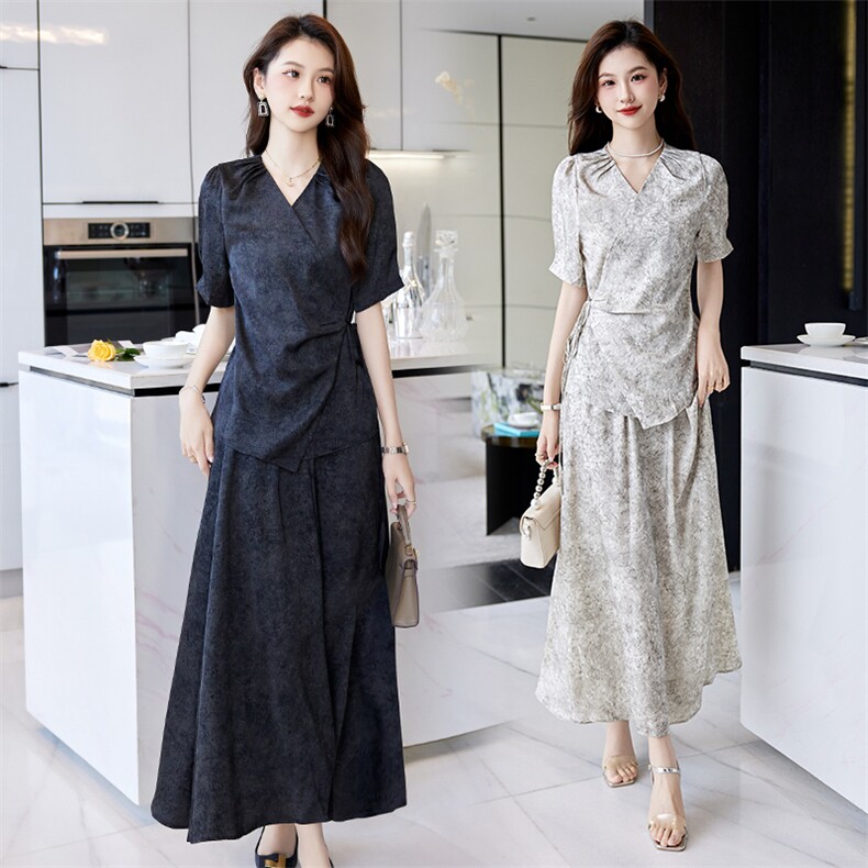 气质女神范高端套装女夏2024新款洋气时尚时髦高级感御姐套装裙,女装套装/套裙,时尚俏佳人