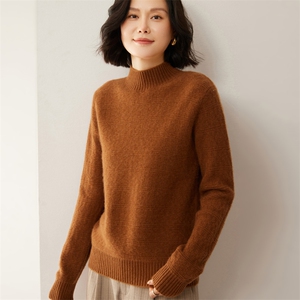 时尚百搭高领衫女秋冬新款加厚保暖显瘦长袖针织毛衣打底衫图片