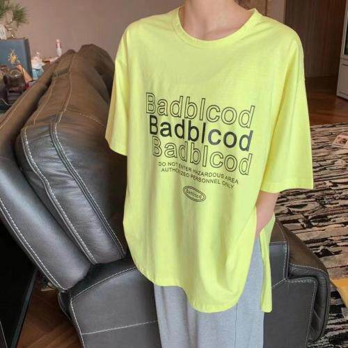 夏季新款前后不规则印花T，女装，HV7ING