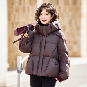 短款羽绒服女冬季2025新款宽松加厚高端洋气小个子连帽面包服外套图片
