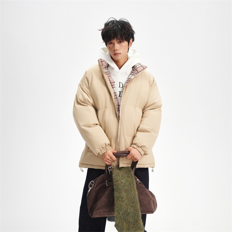 抖音得物美式潮流高品质格子三防加厚羽绒棉衣外套棉服MY5555-P68,男装棉衣,星座610B-1