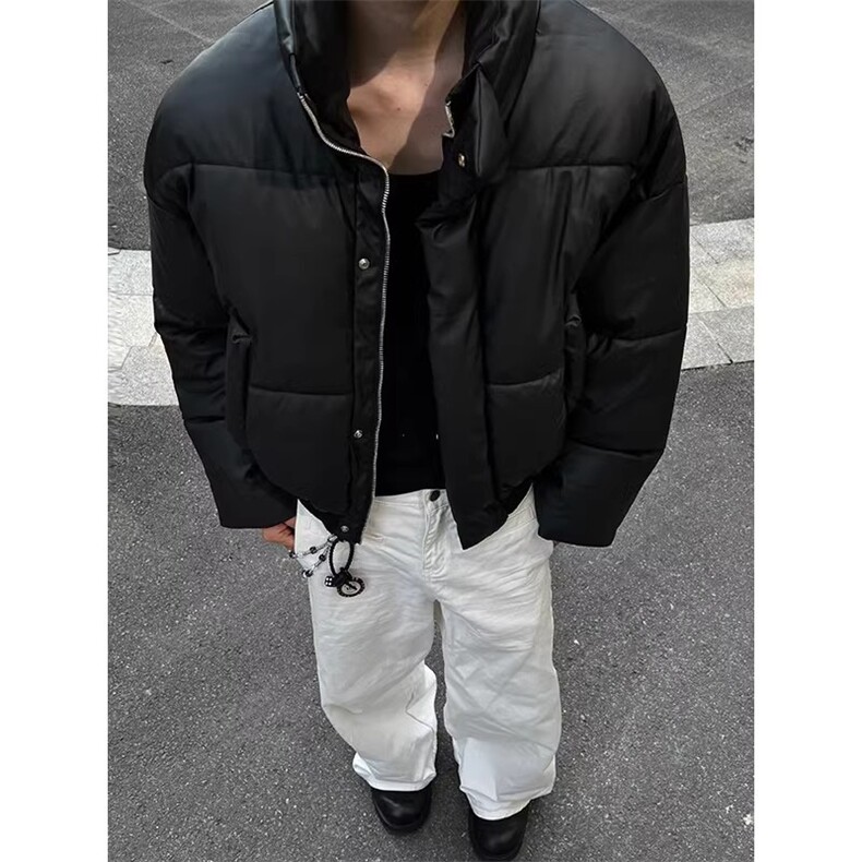 短款pu皮棉服男冬季棉衣面包服外套 MY258 P80 直播图片