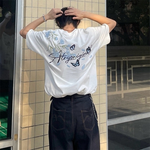 万针全刺绣解构设计260克重磅双纱纯棉高品质美式高街短袖T恤特35图片