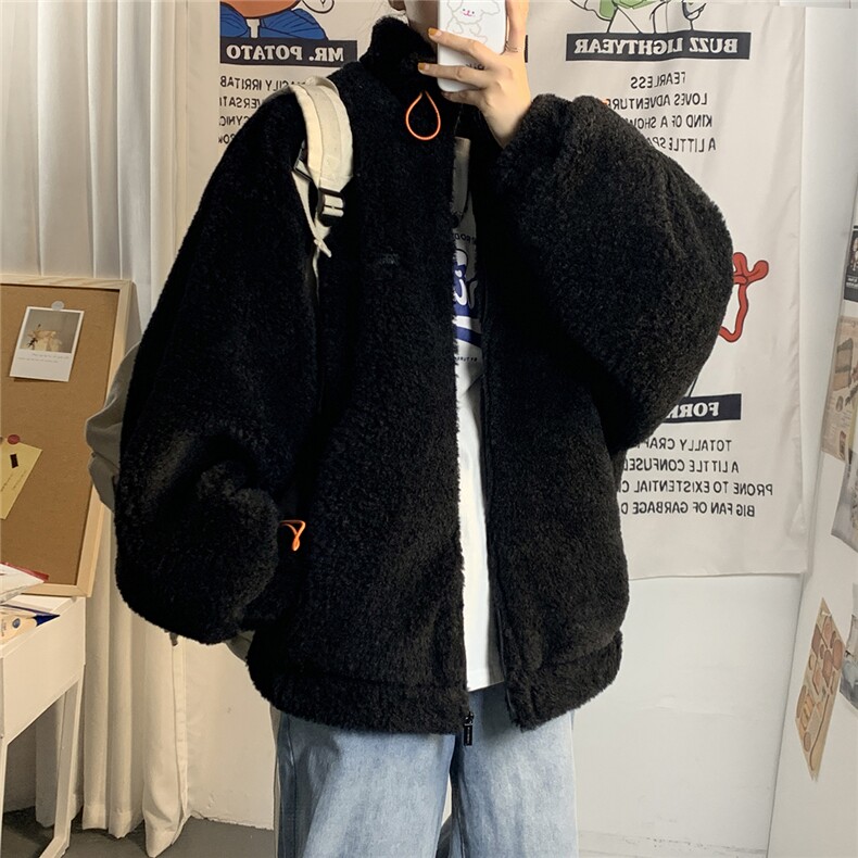 1羊羔毛棉衣外套男加棉加厚ins大码M-5XL情侣棉服男7956P105控138，男装棉衣，星座226-2