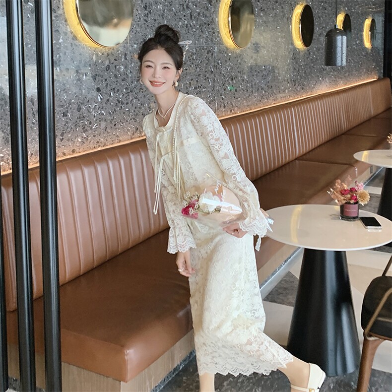 春季时尚镂空蕾丝气质套装套裙显瘦优雅,女装套装/套裙,来米儿