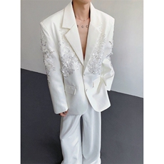 现货25设计感男士礼服婚礼立体亮片刺绣重工西装外套xz146-p178，男装西服套装，电商B288