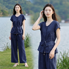 套装女夏季休闲简约时尚两件套，女装套装/套裙，曼沙奕珂