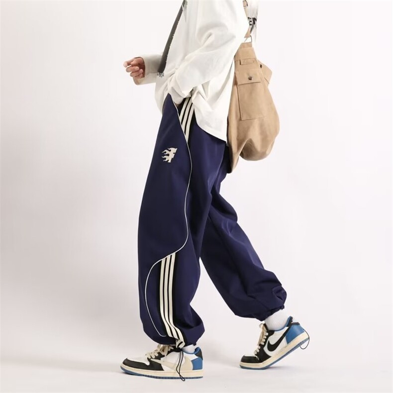 宽松纯色时尚潮青春流行春夏新款男长原版织带休闲裤LK105P40,男装休闲裤,星座1116-2