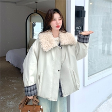 现货！！2025冬季新款羊羔毛加绒加厚派克服外套2C306-P215-K298，女装棉衣/棉服，2C306