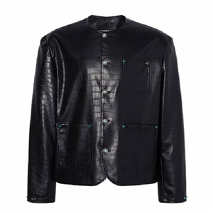 网络图慎用!图片只做展示绿宝石鳄鱼皮蛇纹夹克男JK78066P85控138图片