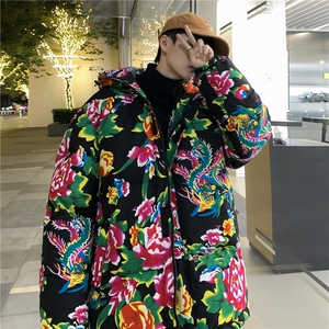 MY206东北大花连帽加厚保暖防寒棉衣外套风特色棉服情侣花衣图片