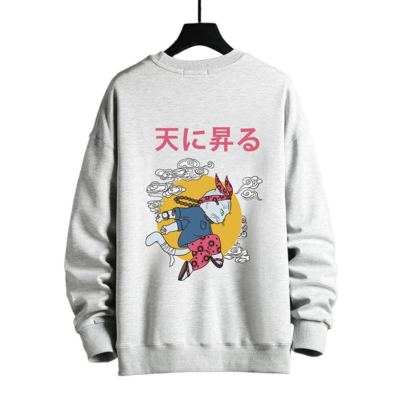 S6012-P28加绒款-P33秋季圆领卫衣男大码韩版宽松长袖外套网格,男装卫衣,电商A040A