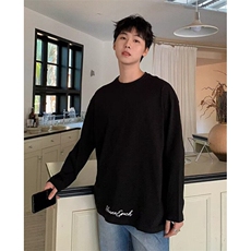 美式潮牌纯色长袖T男宽松百搭休闲圆领小众打底衫TM19，男装T恤，星座1116A（原606A-3）