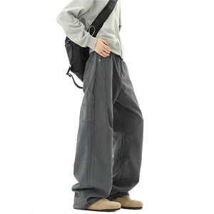 D258 K7002 特P50 控88 百分百棉半松紧纽扣腰水洗工装休闲裤图片