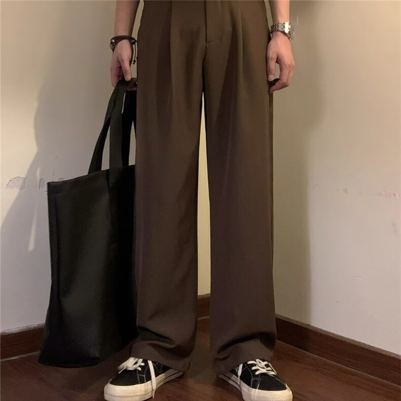 2025夏季美式复古宽松直简休闲裤百搭阔腿西裤长裤男K41-P42,男装西裤,星座208-5