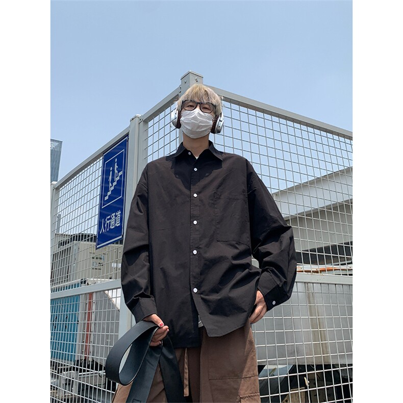 蓝色衬衫男长袖韩版潮流痞帅休闲宽松衬衣外套C2250-特价P47,男装衬衫,电商A007