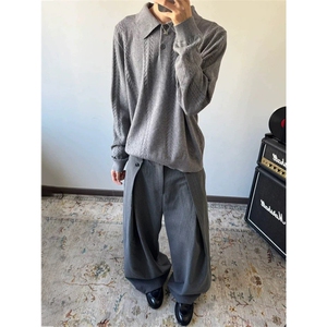 麦穗提花POLO衫洗水针织长袖ZC0137-特批55图片