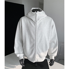 重磅全棉420克boxy短款连帽双拉链开衫外套男RH5359-P65，女装短外套，星座610B-1