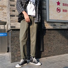 春季裤子男潮牌阔腿宽松抽绳直筒裤韩版西裤中性休闲裤潮501-p27，男装休闲裤，星座1008-1