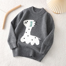 2025时尚百搭通勤简约休闲小鹿圆领儿童羊毛衫，童装儿童羊毛衫，初丹羊绒童装