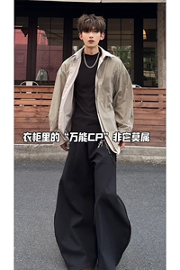 AB面设计时髦时尚翻领衬衫夹克撞色格纹港风休闲衬衫HY850TP80图片