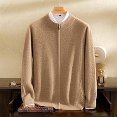 2025年秋季长袖青春流行拉链长袖半高保暖开衫，男装羊绒开衫，雪贝坊一店
