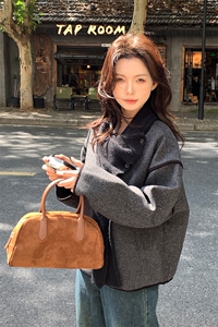 大围巾加棉加厚小香风外套2C317A-8829-P155-K218图片