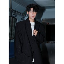 港风成分96%聚酯纤维4%氨纶满天星西服男西装男XF77871P85控138，男装西服套装，星座227-7