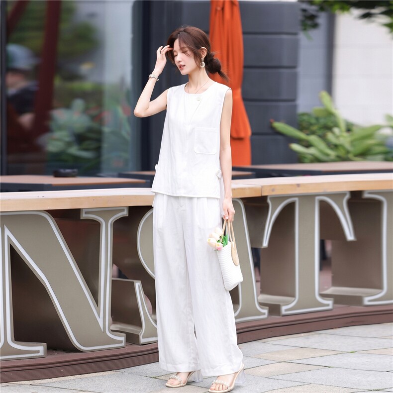 2026年夏季新款女时尚休闲显瘦套装两件套,女装套装/套裙,鑫源服饰