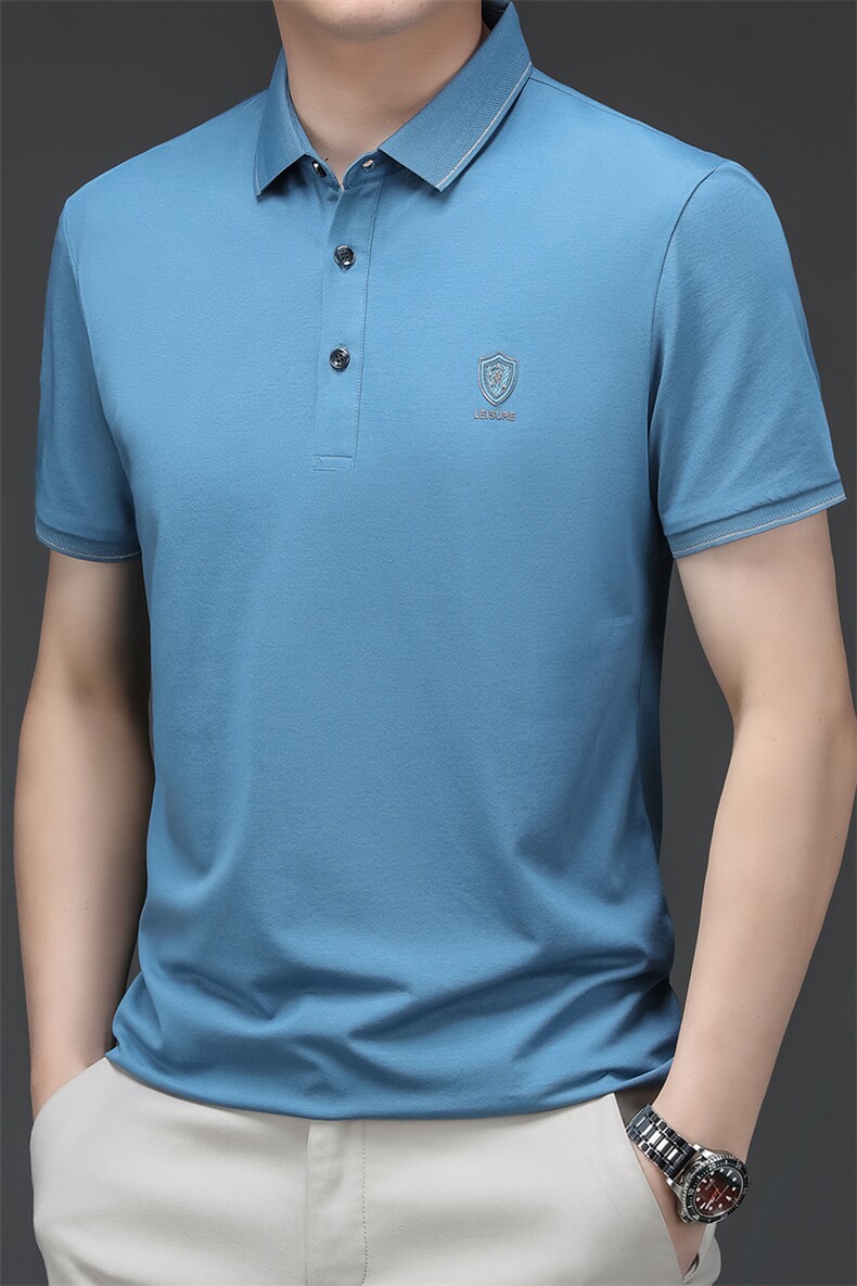 男夏季免烫短袖t恤男高级感商务polo衫休闲半袖体恤HMQ352-P58,男装Polo衫,星座1105-3