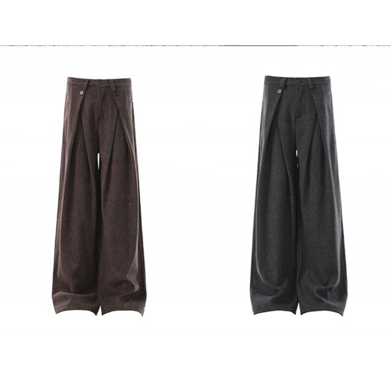 1506A/GB0700/P64加厚裤子冬季老钱风复古A字打褶,男装休闲裤,星座1506A
