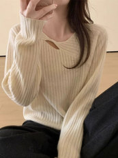2025年秋季女士多色选择长袖套头，女装羊绒衫，七柒羊绒