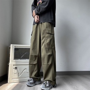 美式vibe机能冲锋裤男日系oversize宽松直筒工装长裤 K7445-P39图片