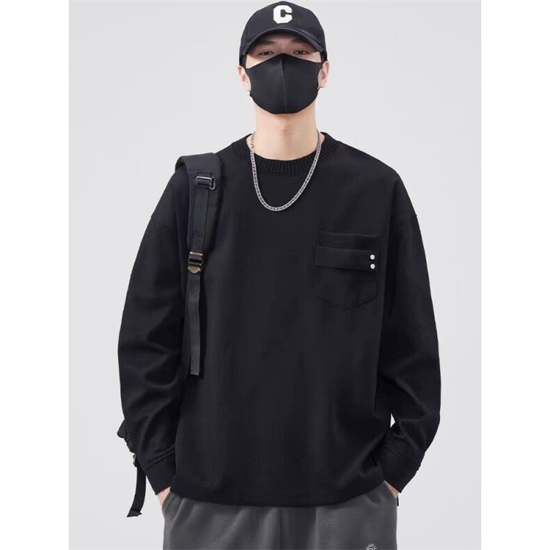 TP31-特P18美式极简重磅打底衫男士百搭长袖T恤，男装T恤，星座1501-3