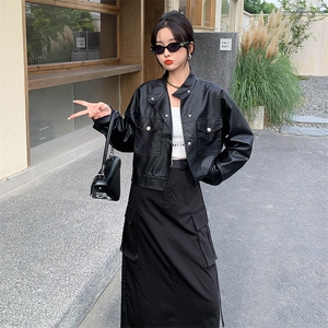 高级感休闲小皮衣外套女2024春季新款时尚百搭短款pu皮衣时尚夹克图片