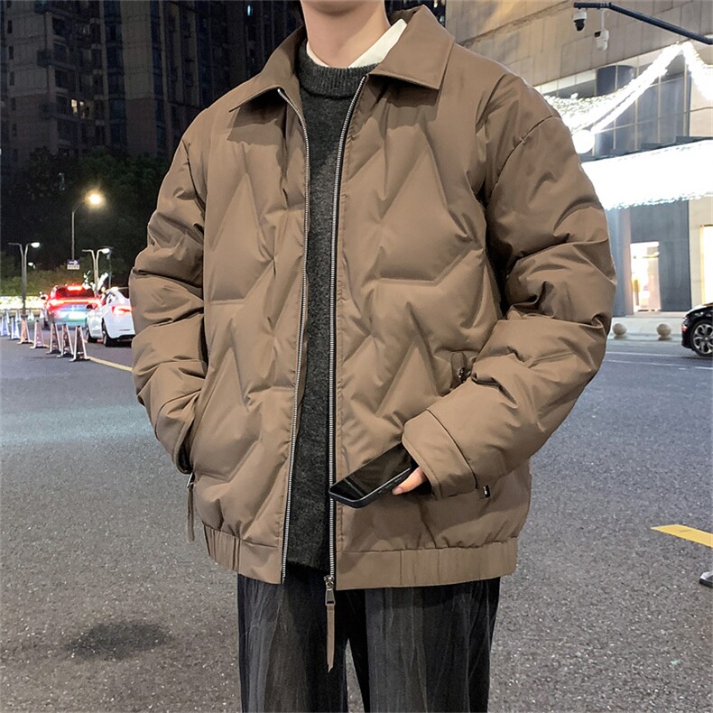 新款有报告冬季轻薄菱形格羽绒服潮外套新标90绒YR25335图片