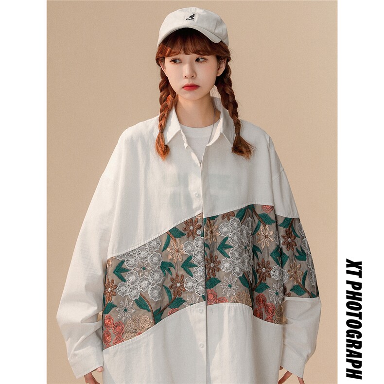 1刺绣潮M-5XL大码95%聚酯纤维5%氨纶长袖衬衫男CS9743P50控78，男装衬衫，星座226-2