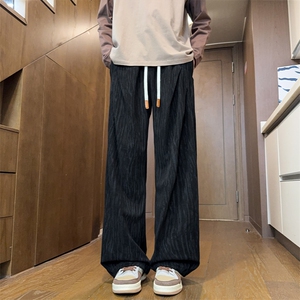 灯芯绒美式复古高街扎染大码垂感直筒休闲裤男K24047-特P35控68图片