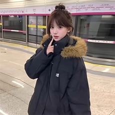 【高品质】可拆卸毛领羽绒棉服情侣美式厚外套棉衣2568特P90网图，男装棉衣，电商B245