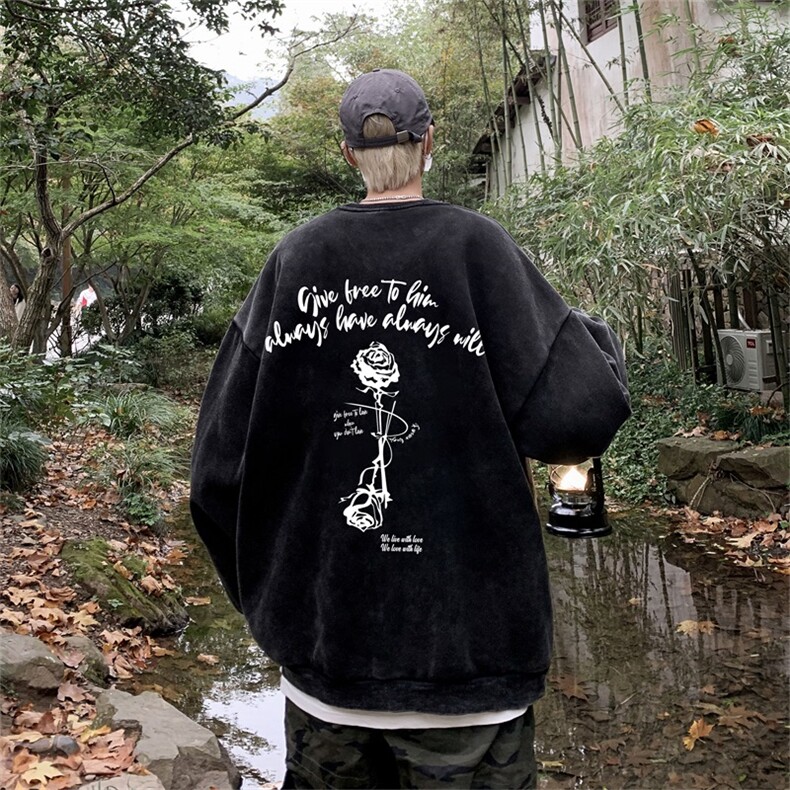 DSA028-SXCTV576抖音品质水洗重磅卫衣男高品质65棉圆领卫衣,男装卫衣,电商A028