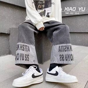 牛仔裤男秋季潮大码休闲裤子高街S7079P40图片
