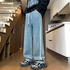 侧面撞色拼接秋冬美式复古怀旧百搭高街长裤A158-NZK088-P48，男装休闲裤，电商A158