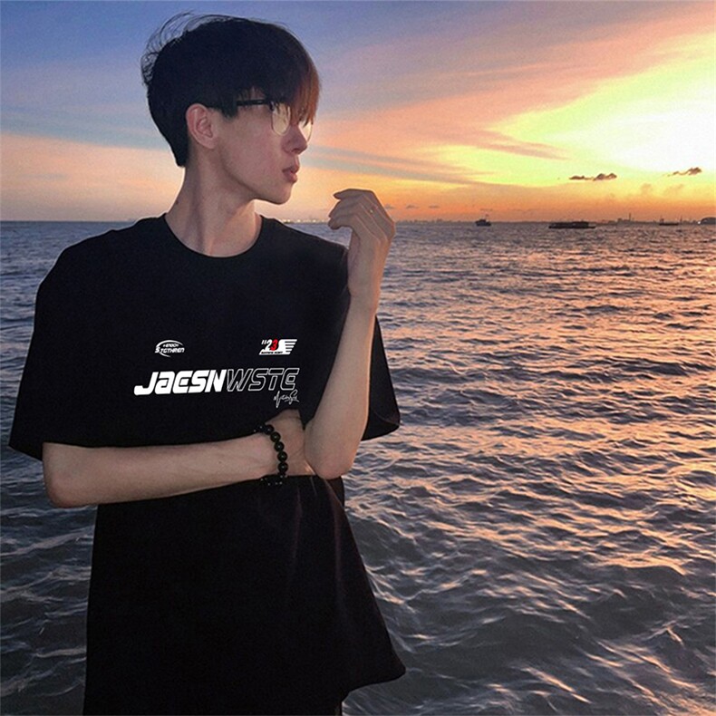 可设48小时发货支持抖音得物来样二开230克重磅美式短袖t恤MT408，男装T恤，电商A486