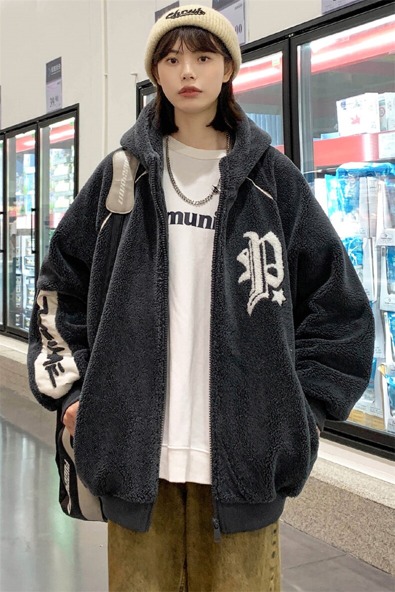 2023冬上新加绒加厚棉衣羊羔绒百搭连帽外套男女987-P110控价158,男装棉衣,电商A441-1