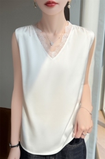 NX-2686-醋酸蕾丝v领，女装背心吊带，暖习羊绒